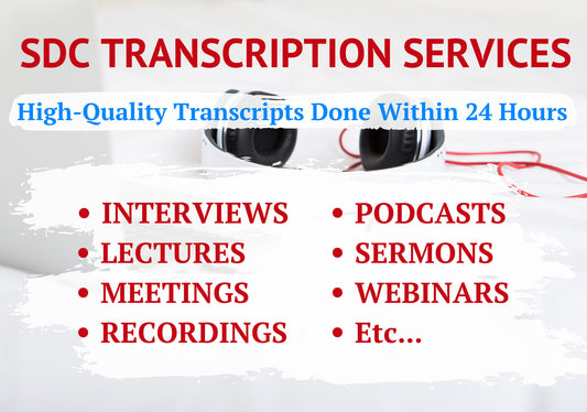 I will transcribe audio video interviews podcast transcripts (20 minutes)